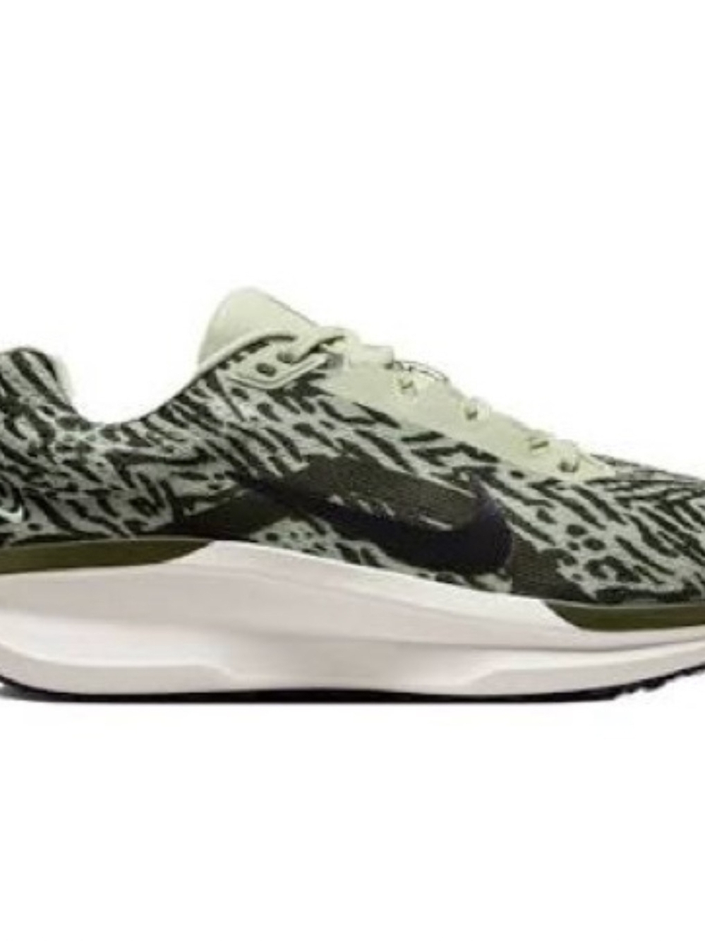 NIKE "Winflo11" Zebra Print Athletic Shoes - Green & Black
